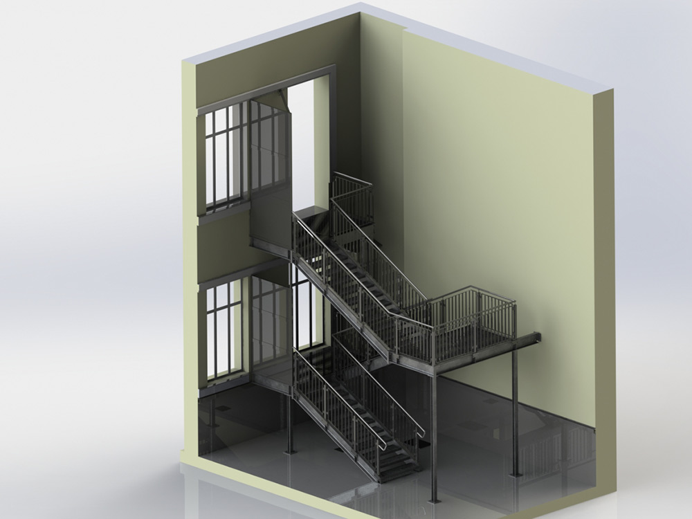 3D-Modell Stiege